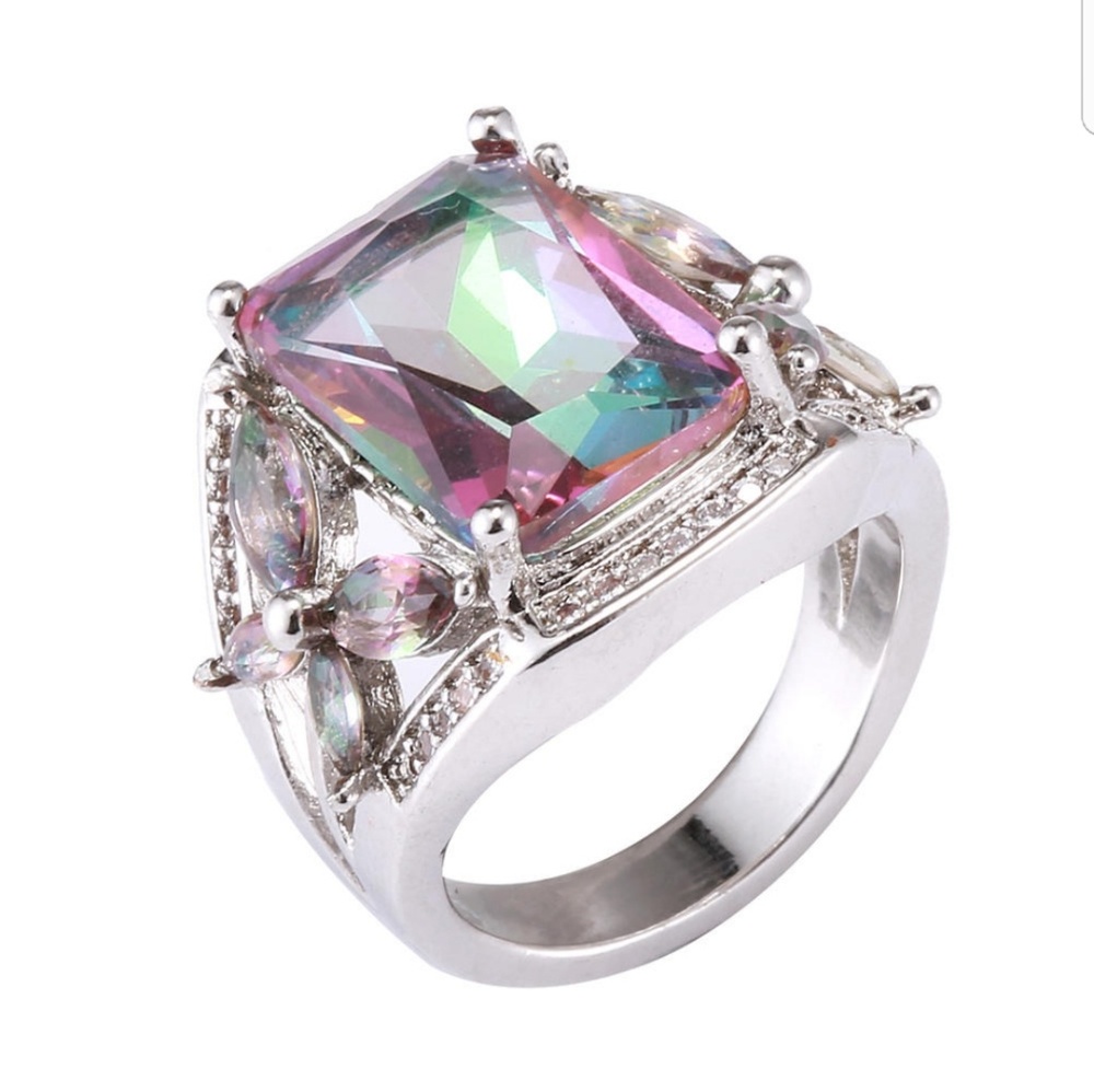 Square Cut Topaz Ring NWOT